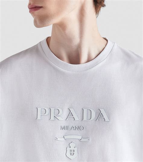 prada tshirt white|prada t shirt men's sale.